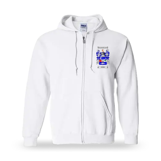 Arolyne Unisex Coat of Arms Zip Sweatshirt - White