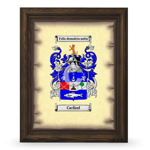 Carlind Coat of Arms Framed - Brown