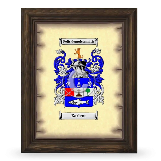 Karlent Coat of Arms Framed - Brown