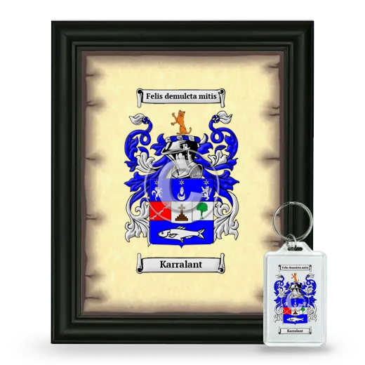 Karralant Framed Coat of Arms and Keychain - Black