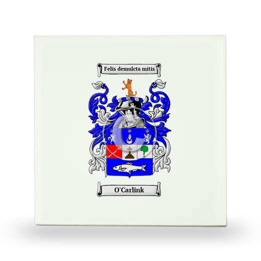 O'Carlink Small Ceramic Tile with Coat of Arms
