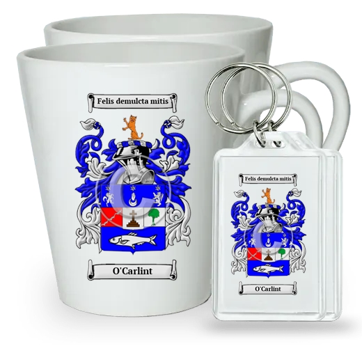 O'Carlint Pair of Latte Mugs and Pair of Keychains