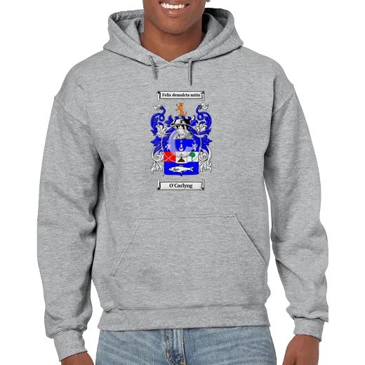 O'Carlyng Grey Unisex Coat of Arms Hooded Sweatshirt