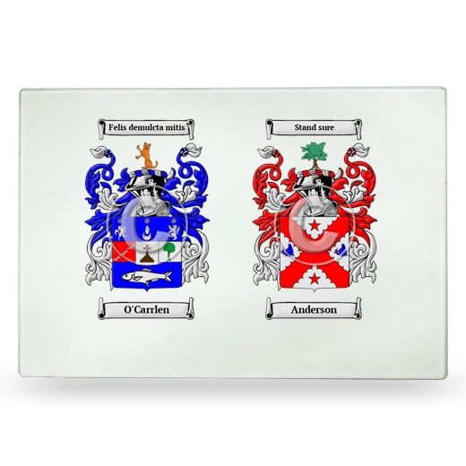 Double Coat of Arms Glass Cutting Board