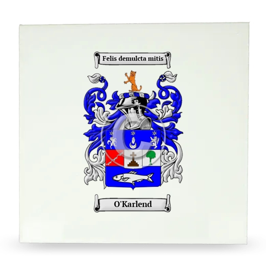 O'Karlend Large Ceramic Tile with Coat of Arms