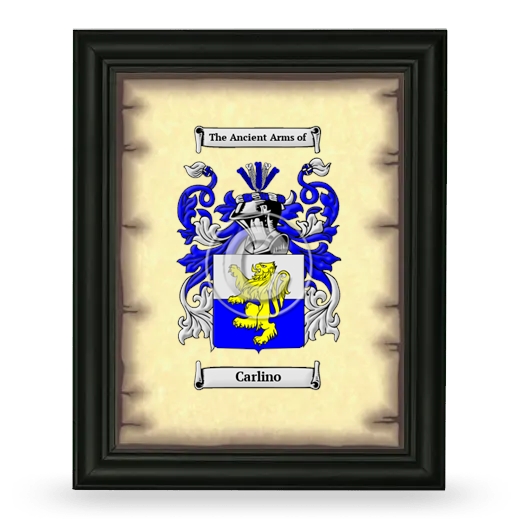 Carlino Coat of Arms Framed - Black