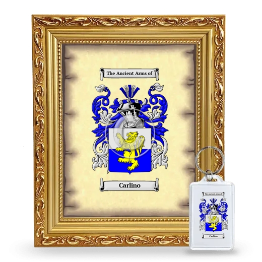 Carlino Framed Coat of Arms and Keychain - Gold