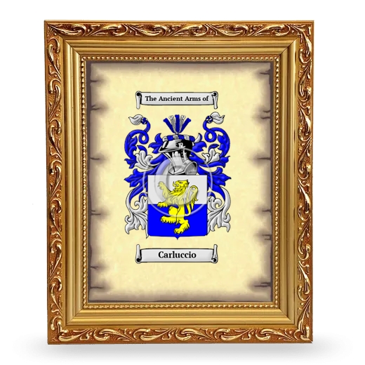 Carluccio Coat of Arms Framed - Gold