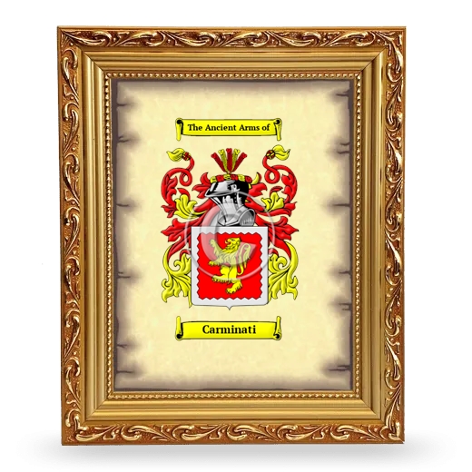Carminati Coat of Arms Framed - Gold
