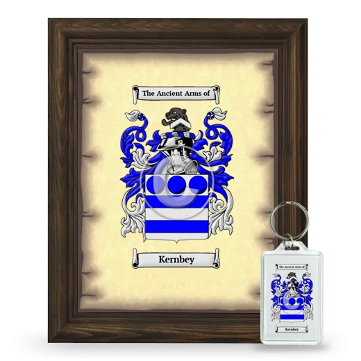 Kernbey Framed Coat of Arms and Keychain - Brown