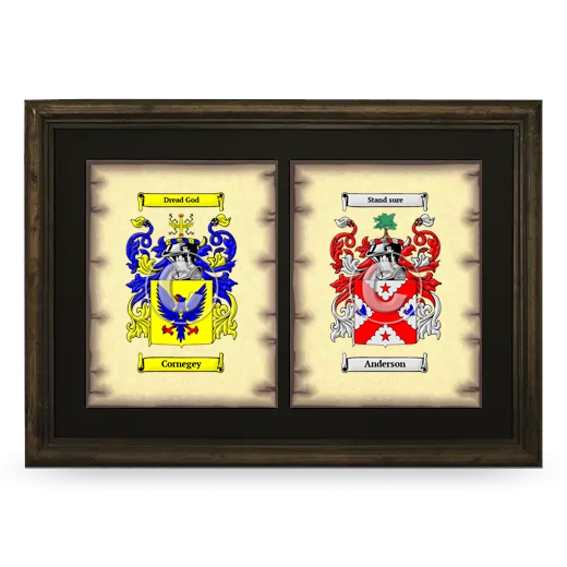 Double Coat of Arms Framed - Brown