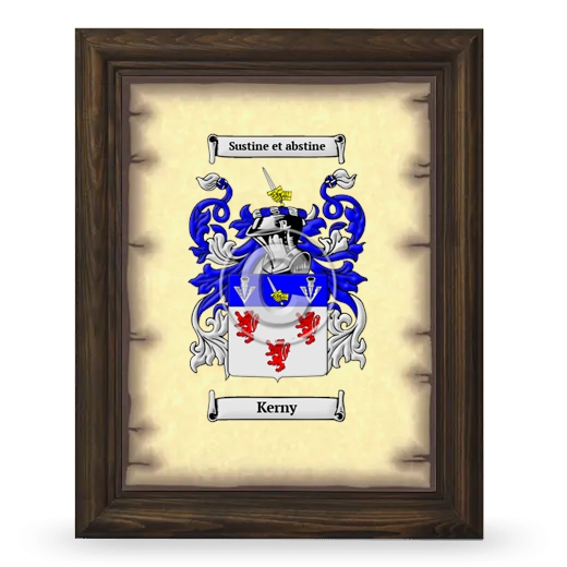 Kerny Coat of Arms Framed - Brown