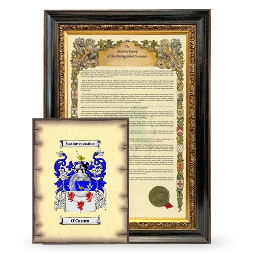 O'Carnea Framed History and Coat of Arms Print - Heirloom