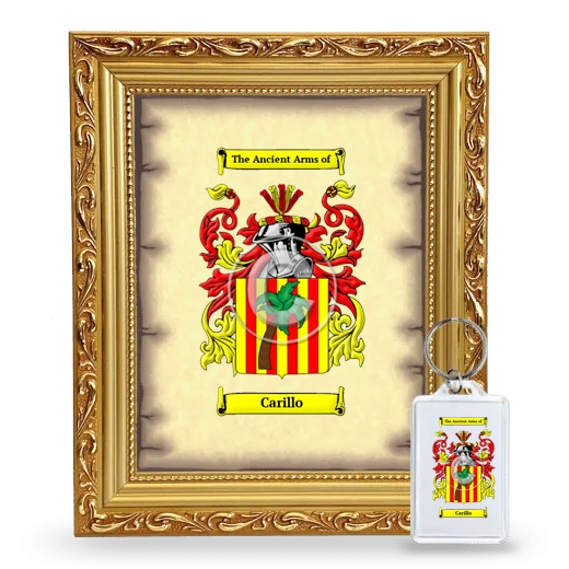 Carillo Framed Coat of Arms and Keychain - Gold