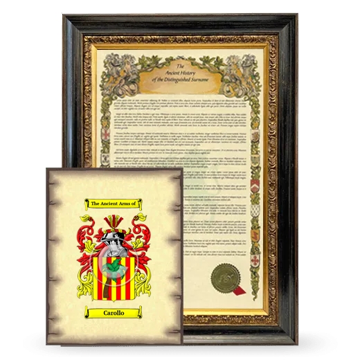 Carollo Framed History and Coat of Arms Print - Heirloom