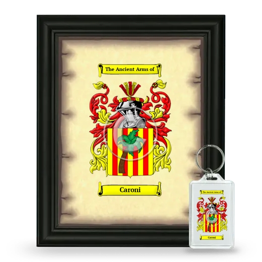 Caroni Framed Coat of Arms and Keychain - Black