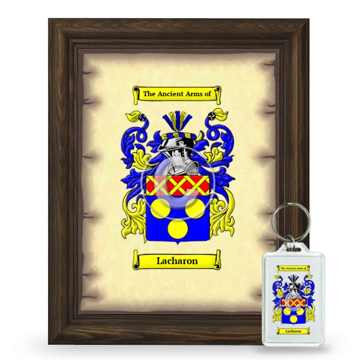 Lacharon Framed Coat of Arms and Keychain - Brown