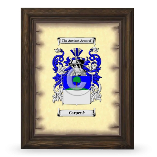 Carpenè Coat of Arms Framed - Brown