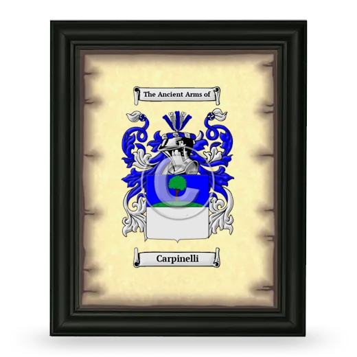 Carpinelli Coat of Arms Framed - Black