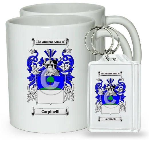 Carpinelli Pair of Coffee Mugs and Pair of Keychains