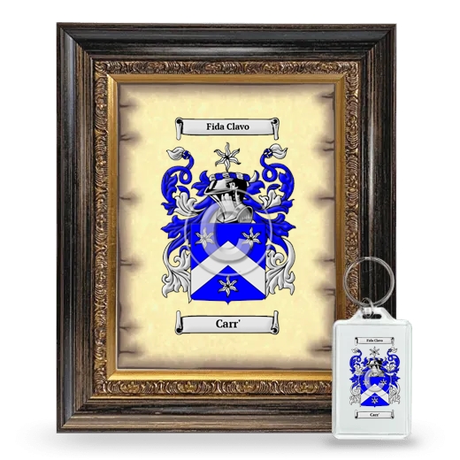 Carr' Framed Coat of Arms and Keychain - Heirloom