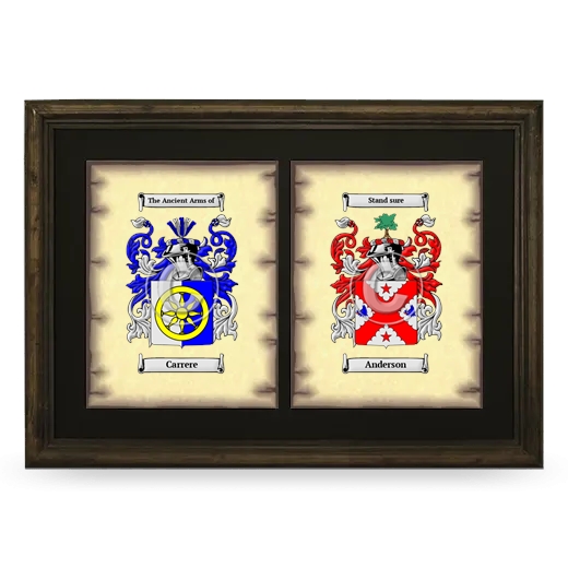 Double Coat of Arms Framed - Brown