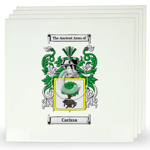 Carissa Set of Four Large Tiles with Coat of Arms