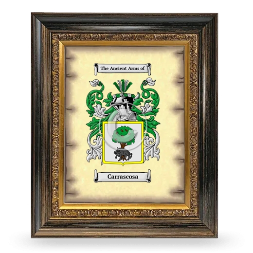 Carrascosa Coat of Arms Framed - Heirloom