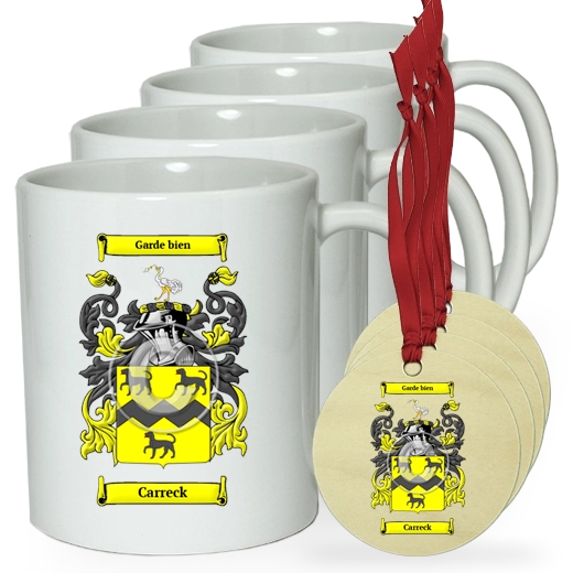 Carreck Set of 4 Classic Mugs and Ornaments