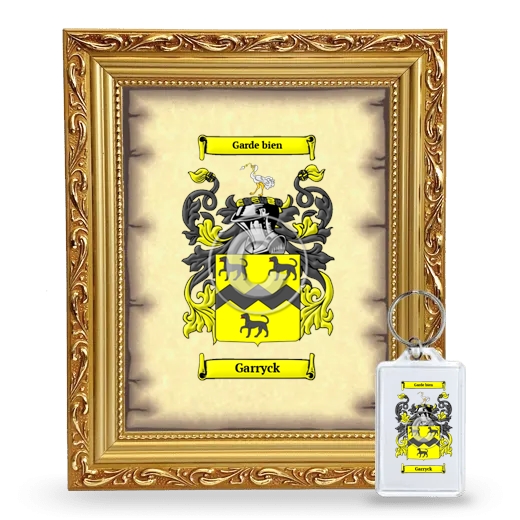 Garryck Framed Coat of Arms and Keychain - Gold