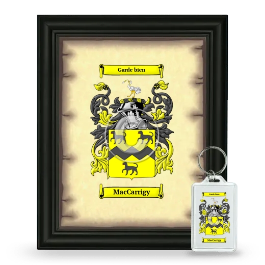 MacCarrigy Framed Coat of Arms and Keychain - Black