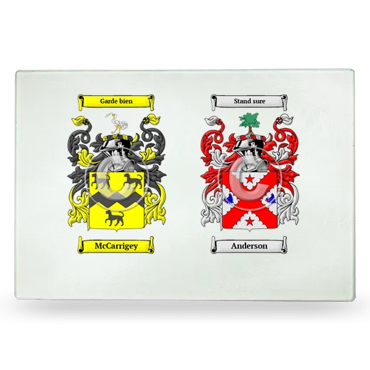 Double Coat of Arms Glass Cutting Board