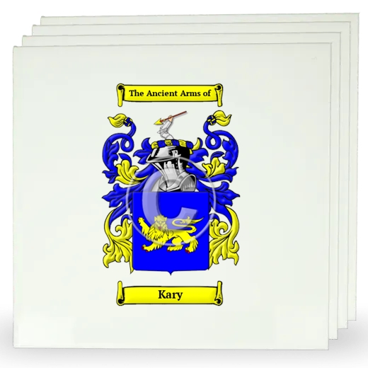 Kary Set of Four Large Tiles with Coat of Arms