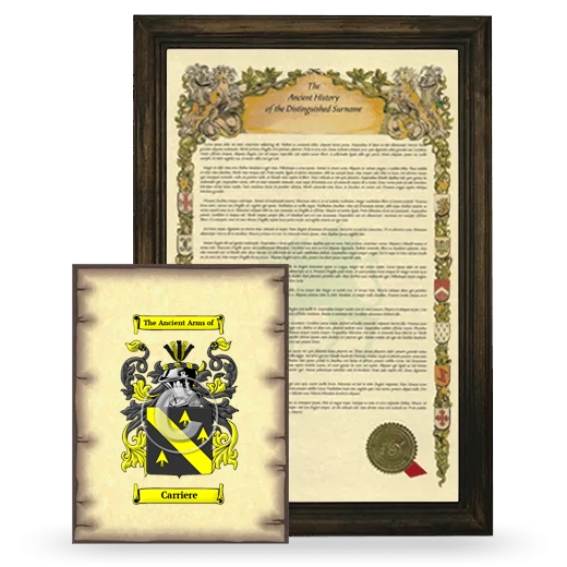 Carriere Framed History and Coat of Arms Print - Brown