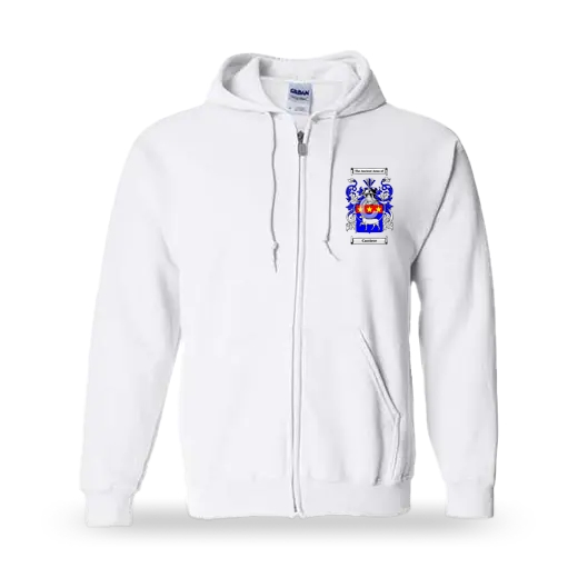 Carriere Unisex Coat of Arms Zip Sweatshirt - White