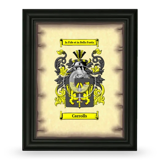 Carrolls Coat of Arms Framed - Black