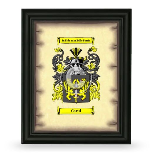 Carul Coat of Arms Framed - Black