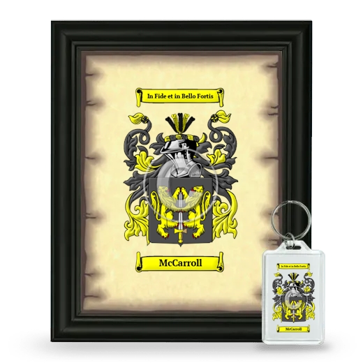 McCarroll Framed Coat of Arms and Keychain - Black