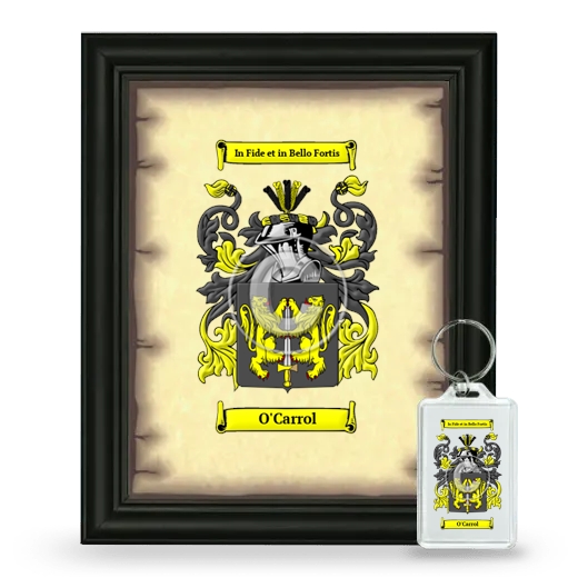 O'Carrol Framed Coat of Arms and Keychain - Black