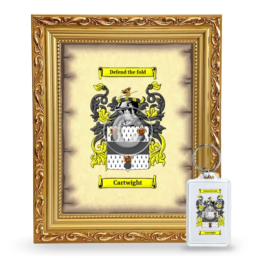 Cartwight Framed Coat of Arms and Keychain - Gold