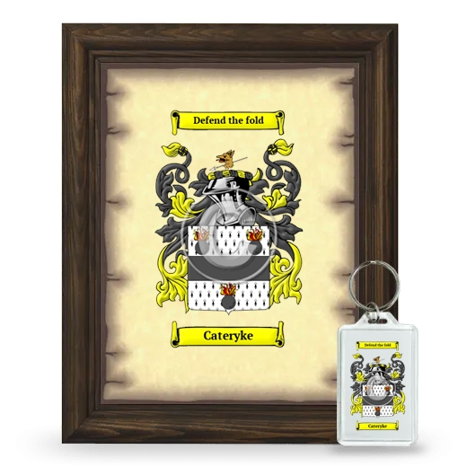 Cateryke Framed Coat of Arms and Keychain - Brown