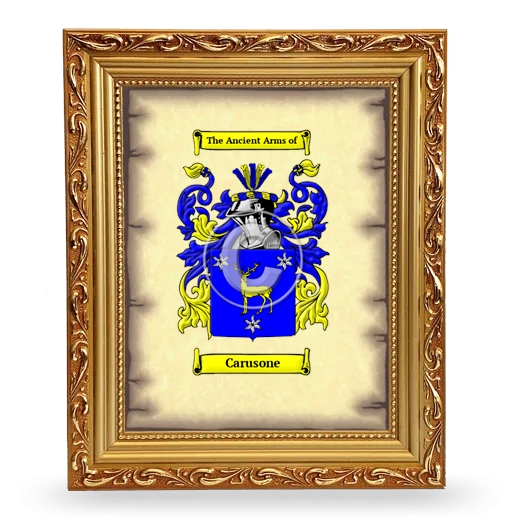 Carusone Coat of Arms Framed - Gold