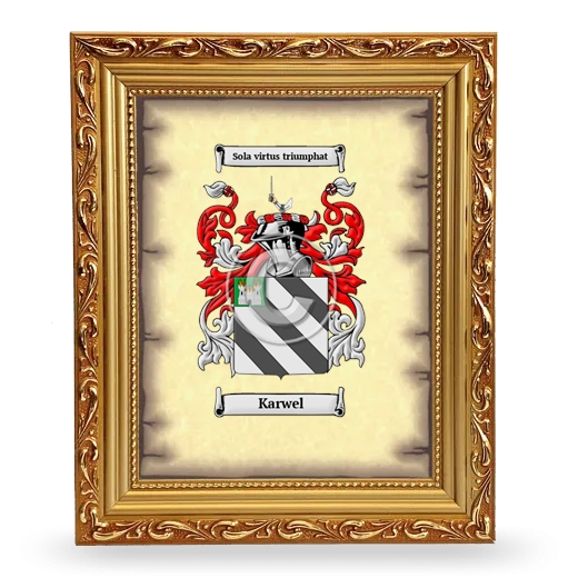 Karwel Coat of Arms Framed - Gold