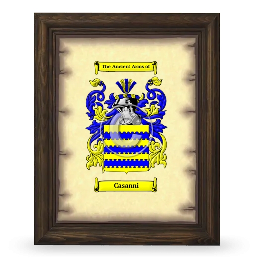 Casanni Coat of Arms Framed - Brown