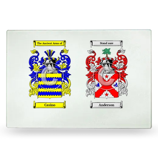 Double Coat of Arms Glass Cutting Board