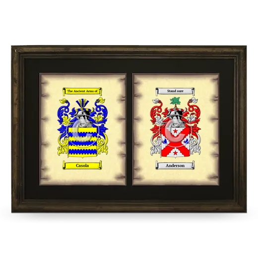 Double Coat of Arms Framed - Brown