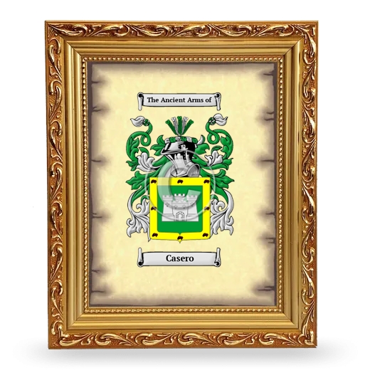 Casero Coat of Arms Framed - Gold