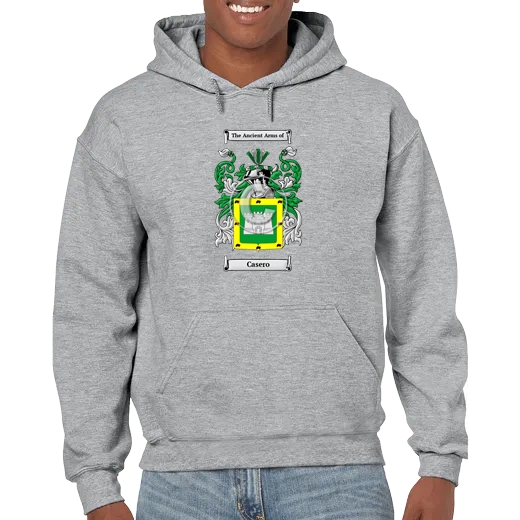 Casero Grey Unisex Coat of Arms Hooded Sweatshirt