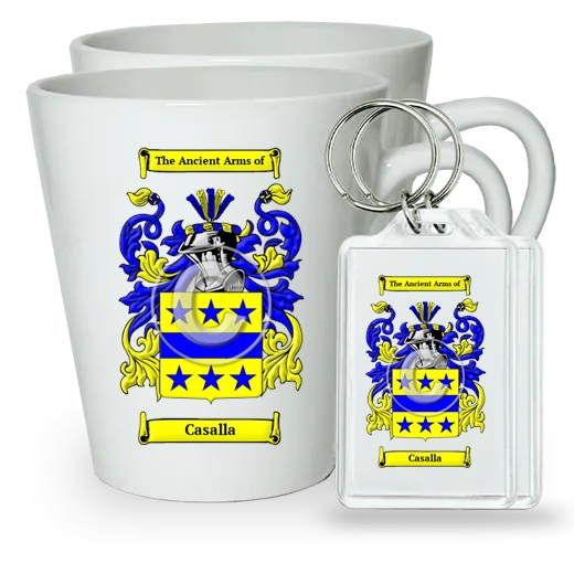 Casalla Pair of Latte Mugs and Pair of Keychains