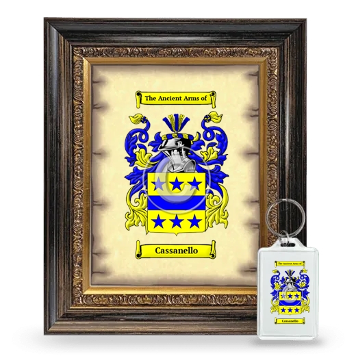 Cassanello Framed Coat of Arms and Keychain - Heirloom